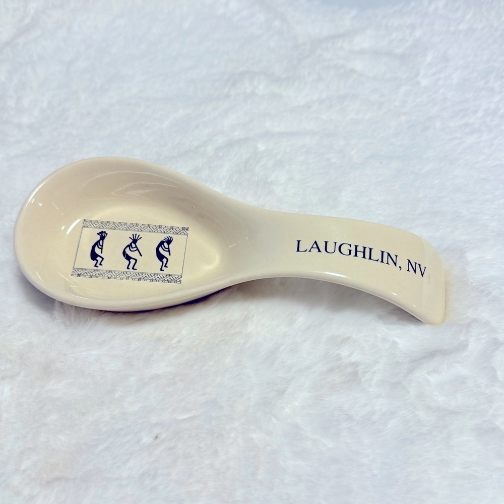 Vintage Laughlin Nevada Kokopelli Native American Ceramic Spoonrest Souvenir SW